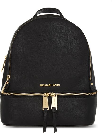 michael kors back pack black|michael kors black leather backpack.